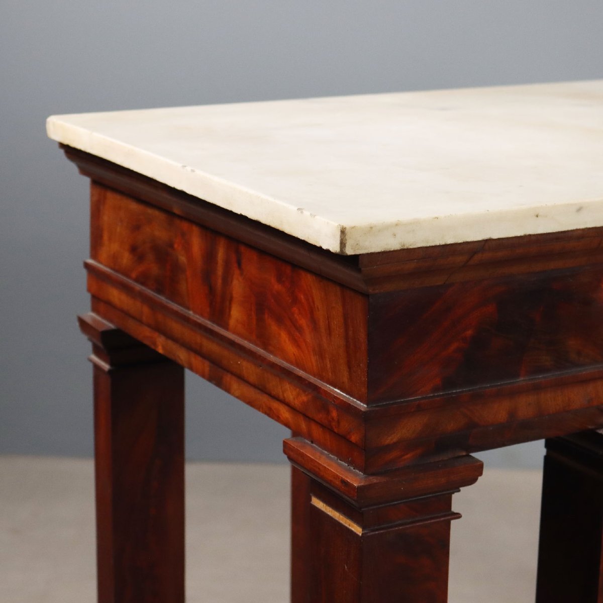 Console Empire Ancien Acajou Marbre Blanc France XIXe Siècle-photo-1