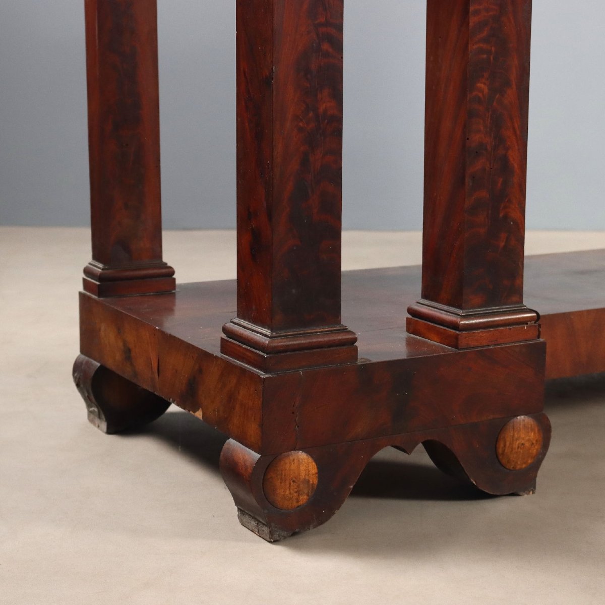 Console Empire Ancien Acajou Marbre Blanc France XIXe Siècle-photo-2