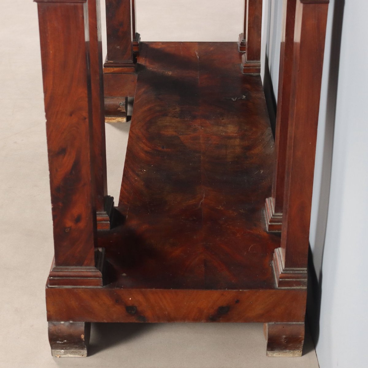 Console Empire Ancien Acajou Marbre Blanc France XIXe Siècle-photo-5