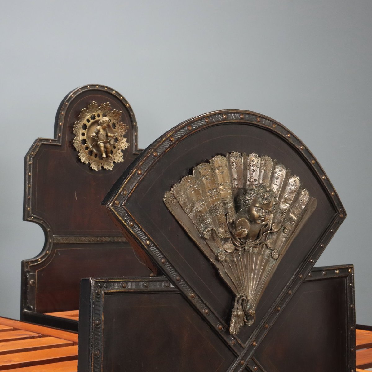 Pair Of Single Beds In Iron And Sheet Metal, Italy, Late 19th Century-photo-2
