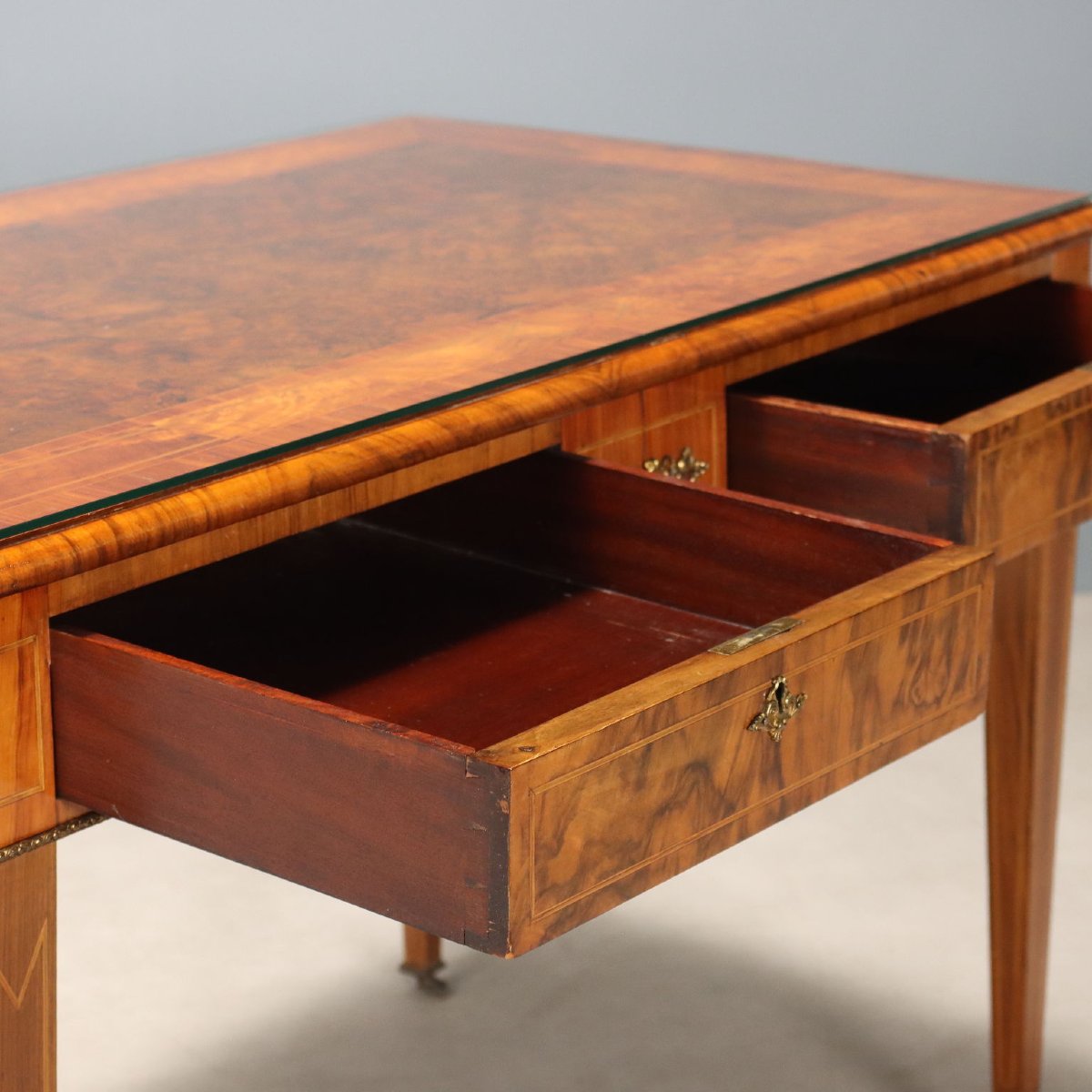 Bureau Ancien Noyer Bois de Rose Acajou Royaume-Uni XIXe Siècle-photo-3