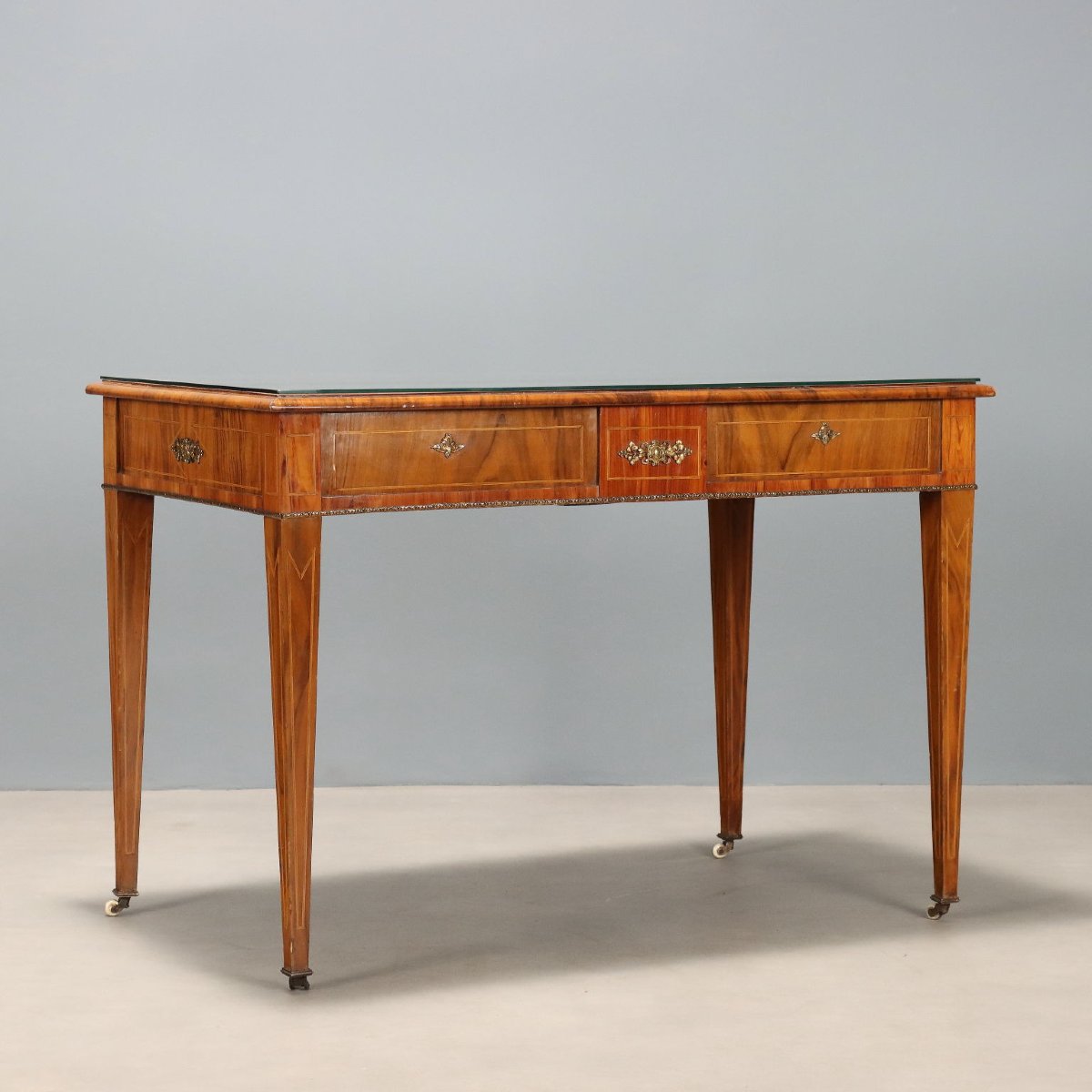 Bureau Ancien Noyer Bois de Rose Acajou Royaume-Uni XIXe Siècle-photo-2