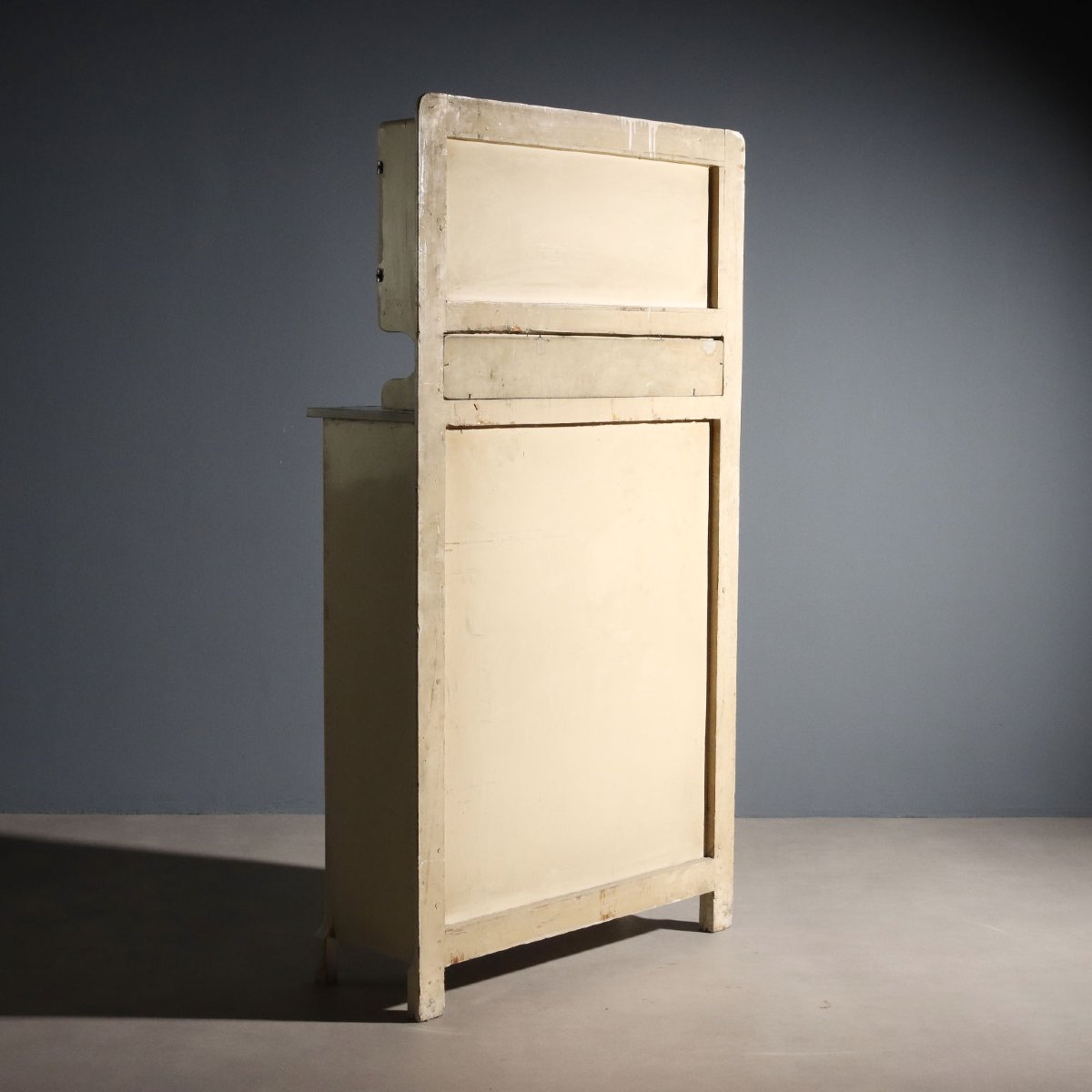 Meuble de Laboratoire Vintage Bois Marbre Design Années 50-photo-2