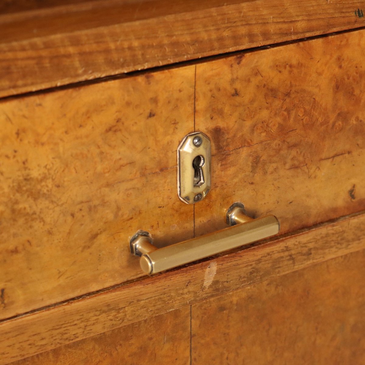 Art Deco Desk In Walnut And Walnut Burl, Italy, Second Half Of The 20th Century-photo-3