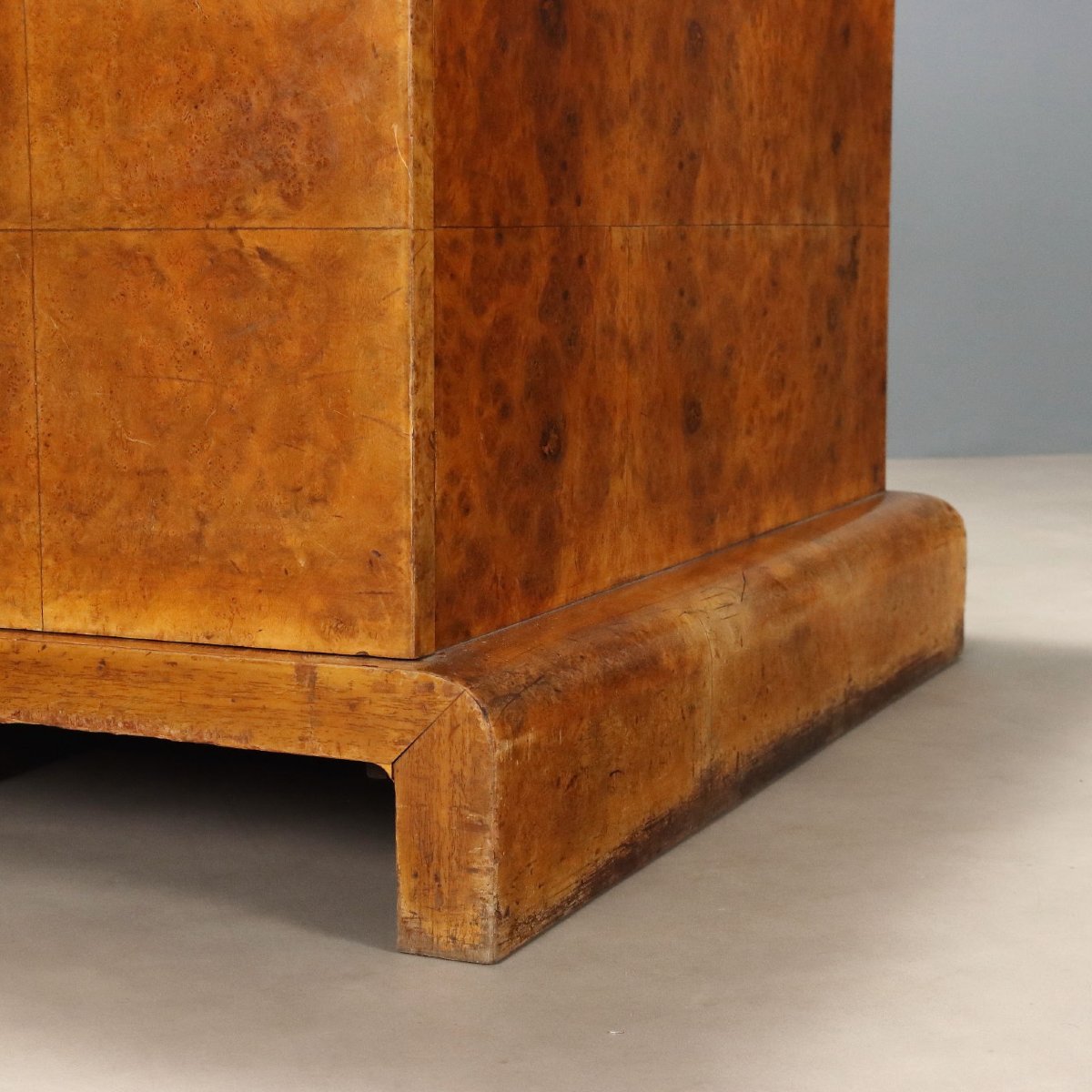Art Deco Desk In Walnut And Walnut Burl, Italy, Second Half Of The 20th Century-photo-8