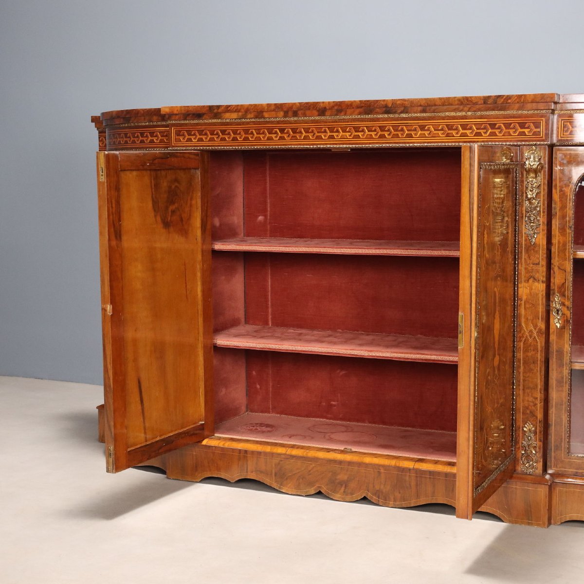 Buffet Ancien Bruyère de Noyer Acajou Érable Royaume-Uni '800 Angleterre-photo-1