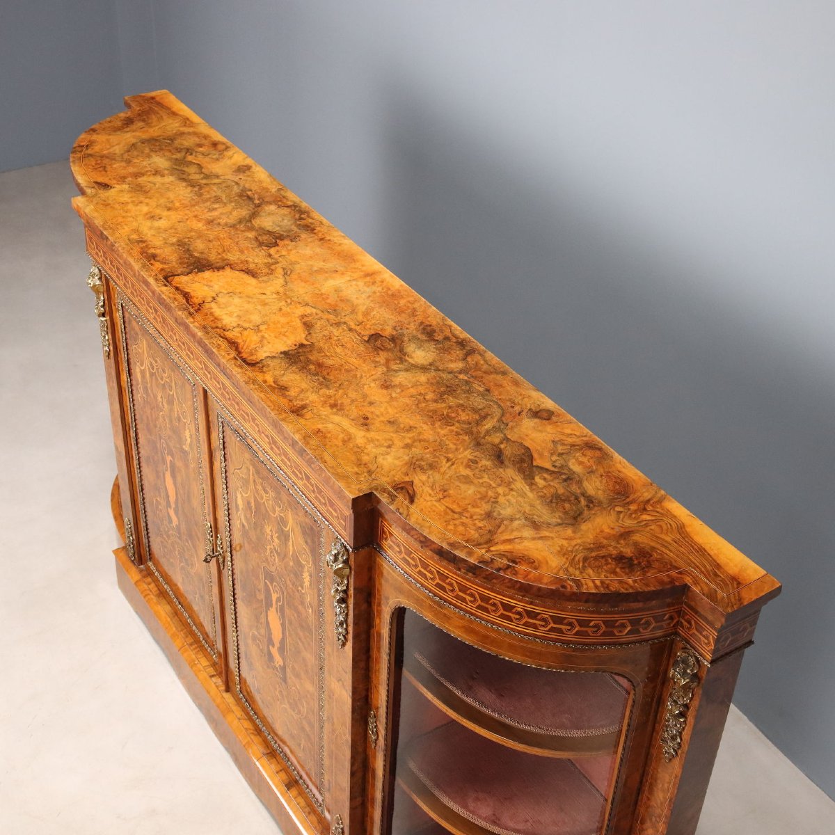 Buffet Ancien Bruyère de Noyer Acajou Érable Royaume-Uni '800 Angleterre-photo-2