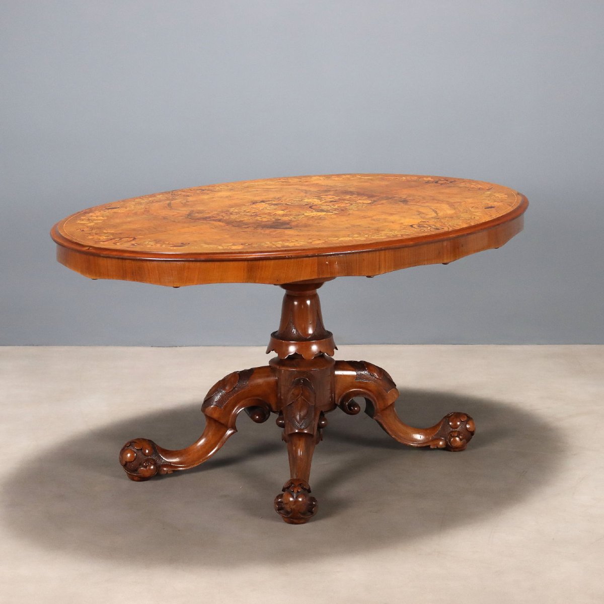 Table Ancienne Acajou Plateau Oval Bruyère Royaume-Uni Angleterre, XIXe Siècle