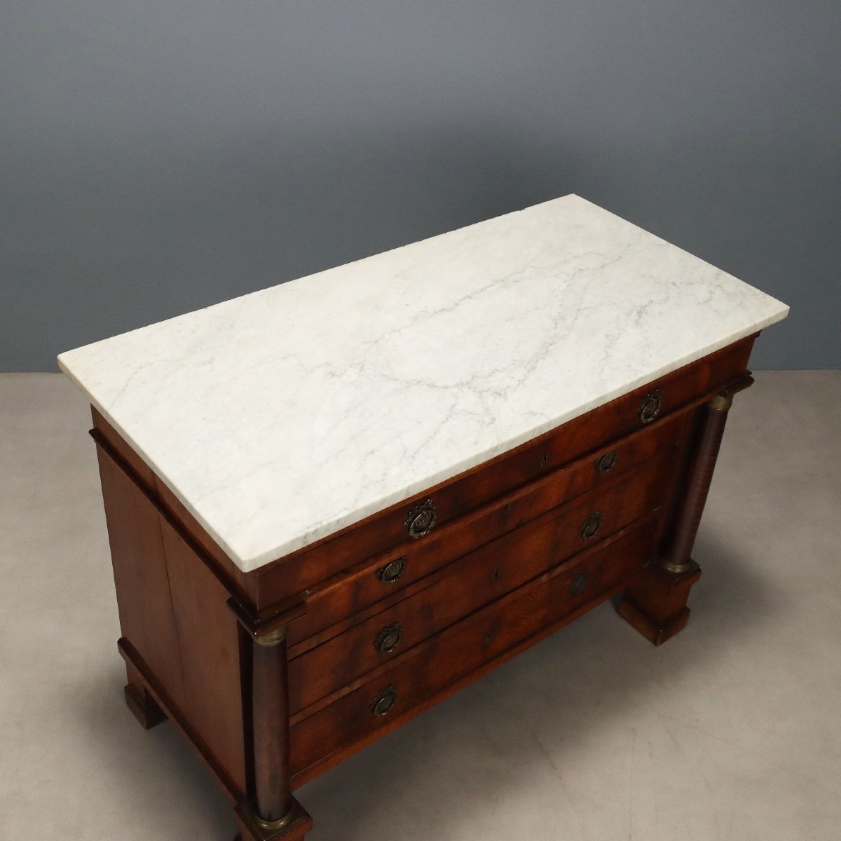 Commode Empire Ancienne Acajou Italie du XIXe Siècle-photo-3