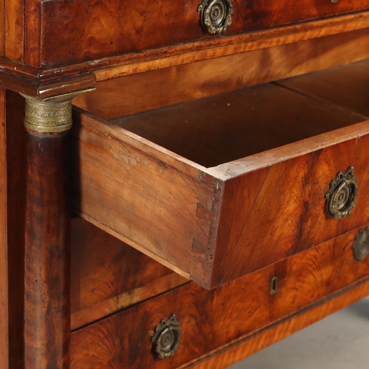 Commode Empire Ancienne Acajou Italie du XIXe Siècle-photo-2