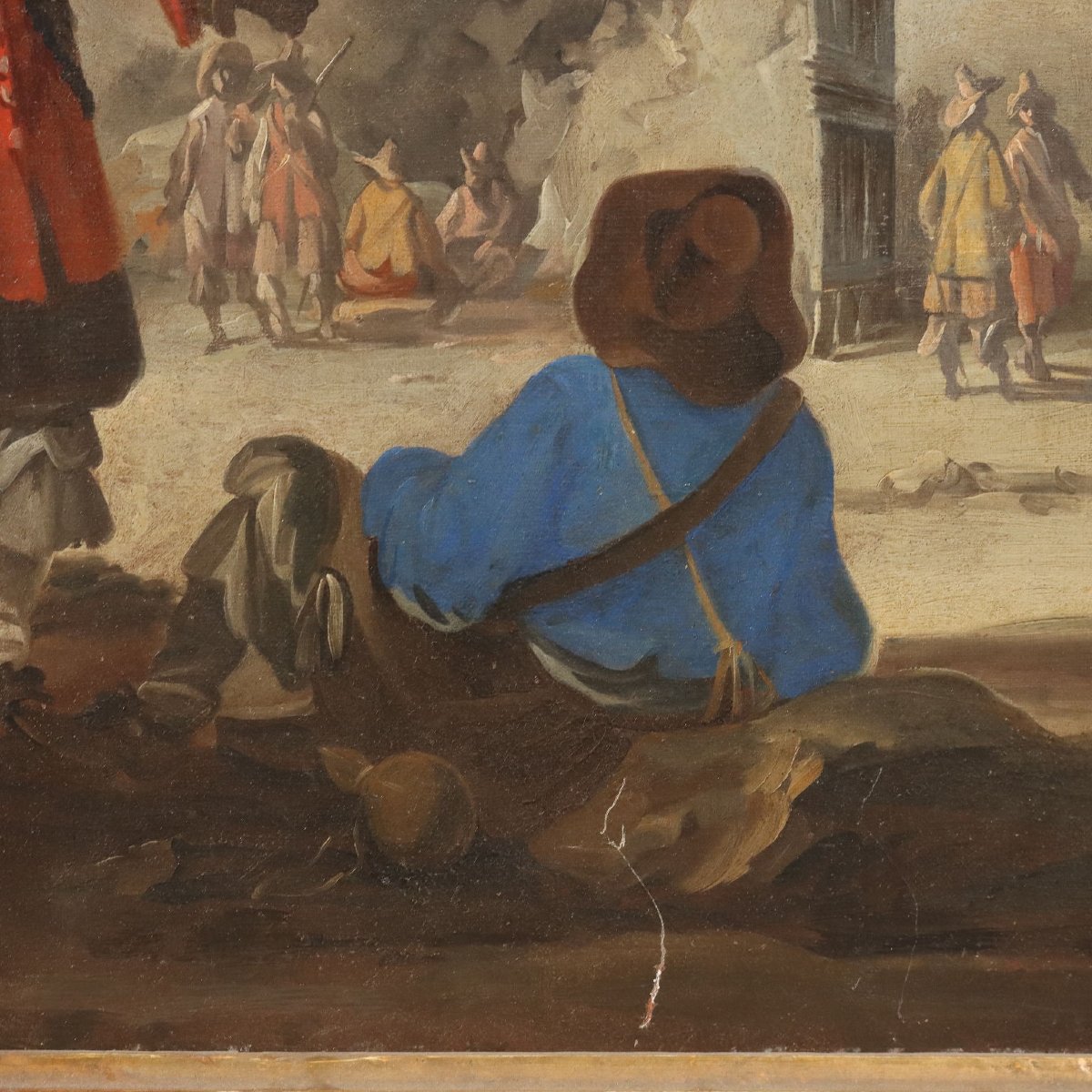Tableau Ancien Sujét Historique Huile sur Toile XVIIIe Siècle-photo-1