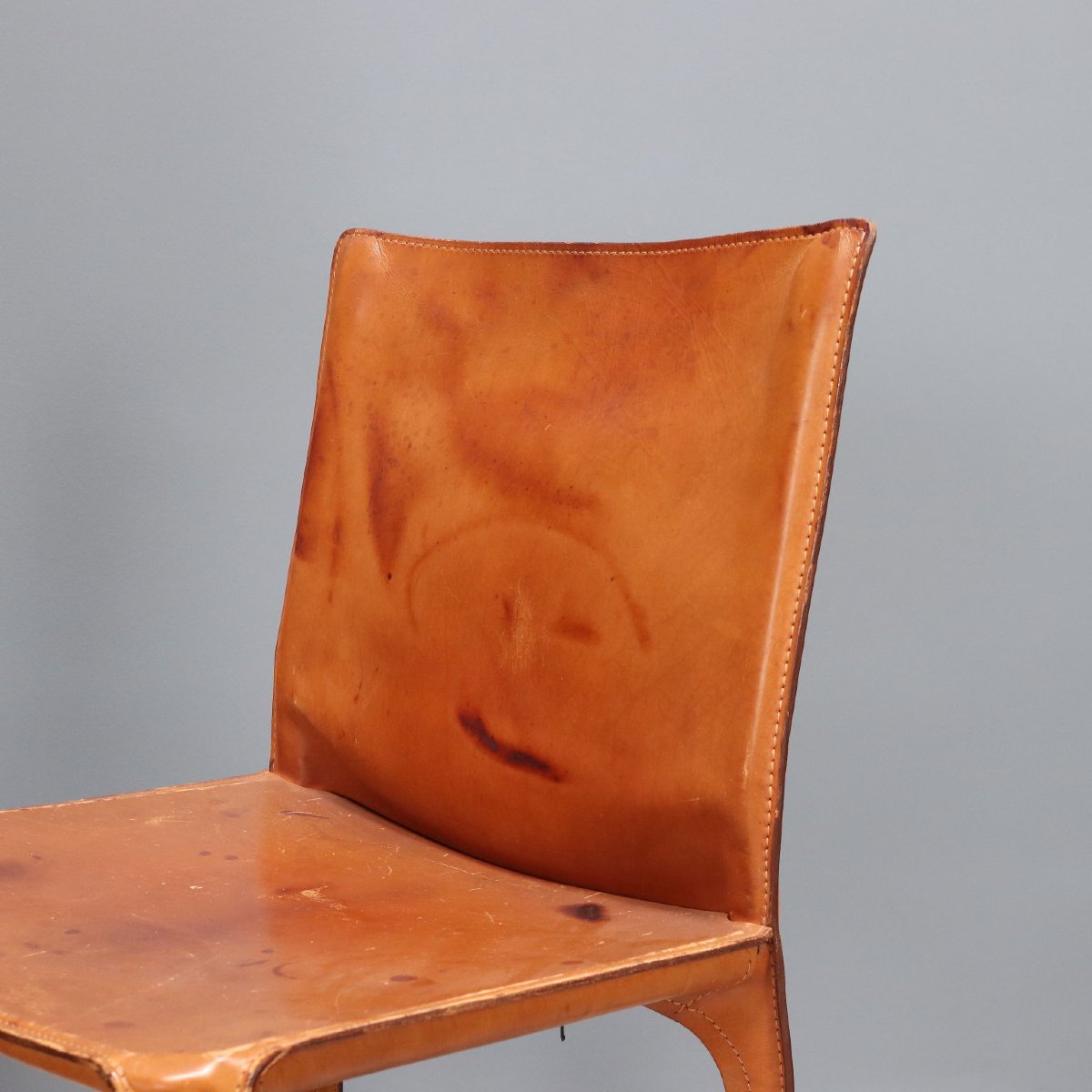 Chaises Cassina Cab 412 Design Mario Bellini Cuir des Années 1980-photo-3