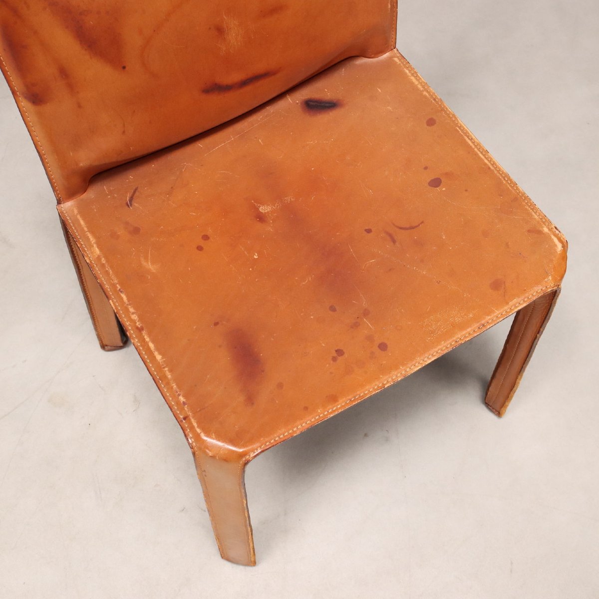 Chaises Cassina Cab 412 Design Mario Bellini Cuir des Années 1980-photo-2