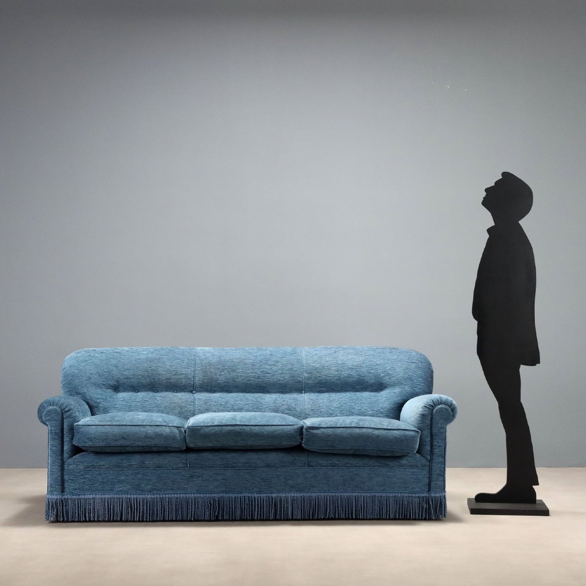 Vintage Sofa Velvet Spring Padding Design Italy 1950s-photo-2