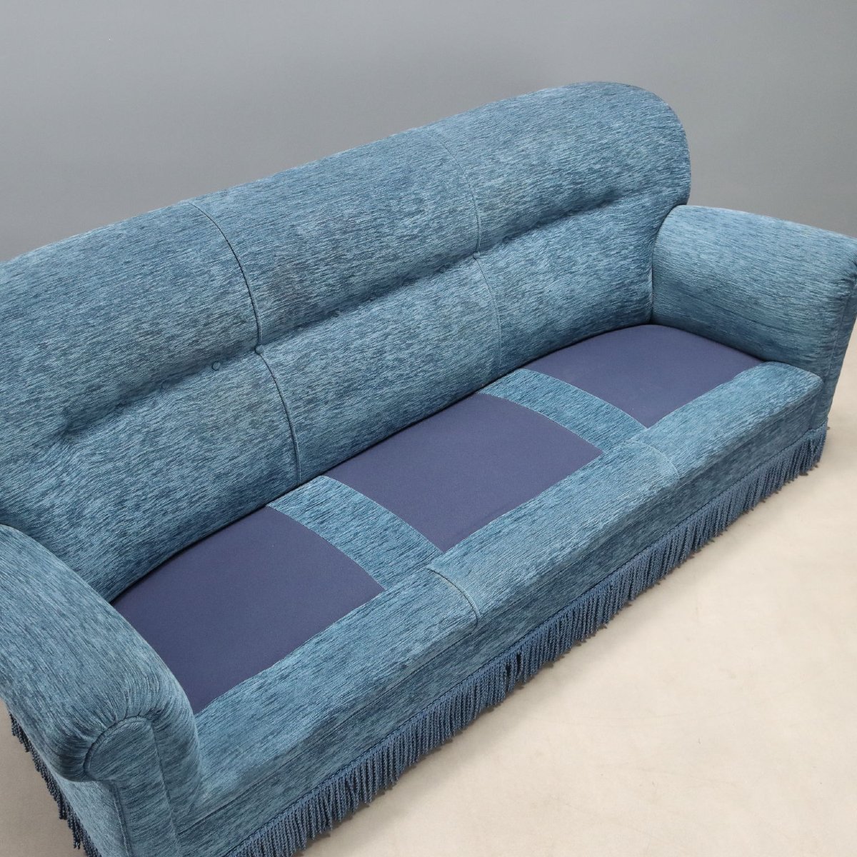 Vintage Sofa Velvet Spring Padding Design Italy 1950s-photo-5