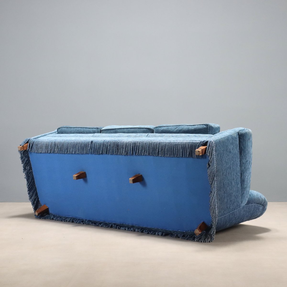 Vintage Sofa Velvet Spring Padding Design Italy 1950s-photo-7