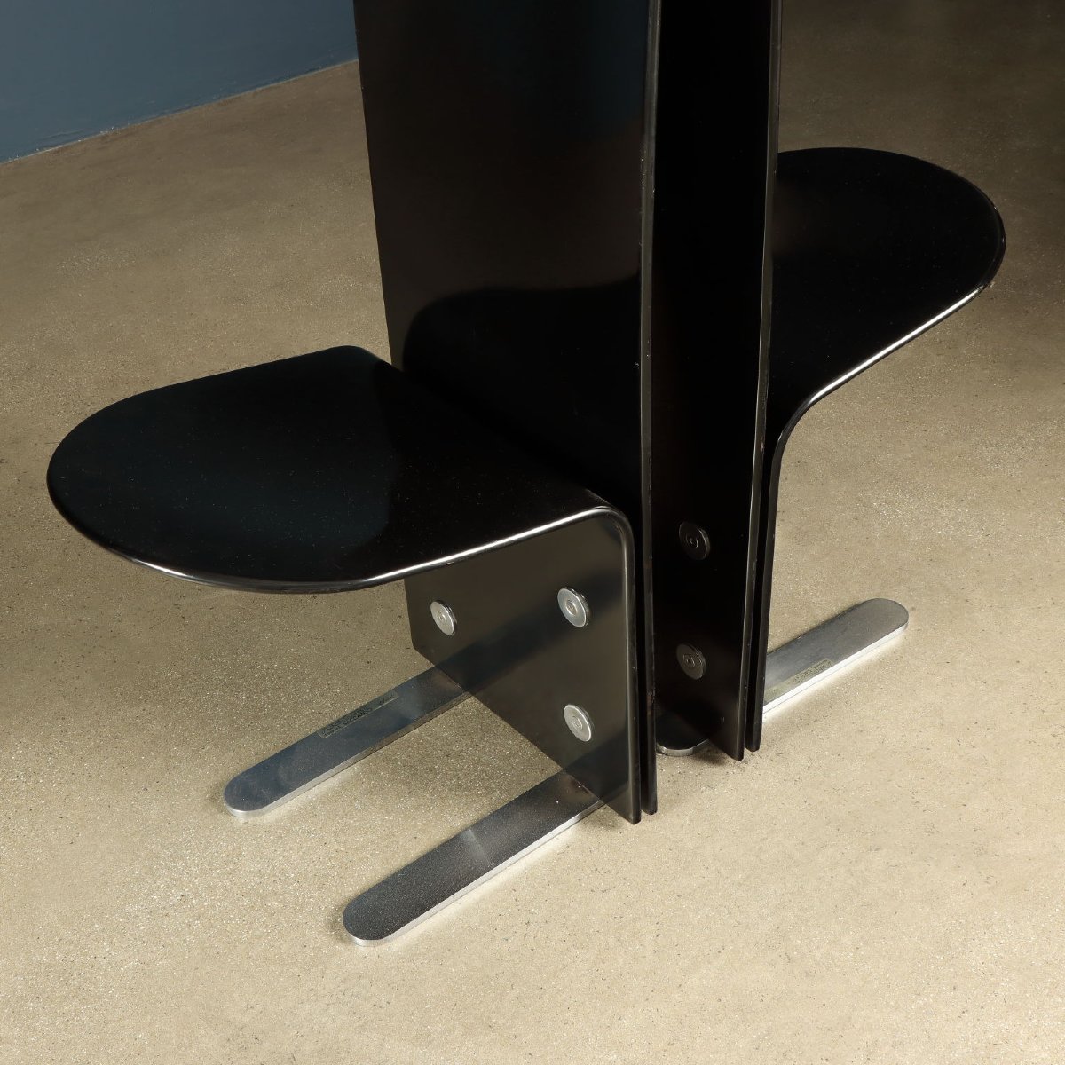 Chaises Arrmet 'Pellicano' Vintage Design de Luigi Saccardo Acier Bois-photo-3