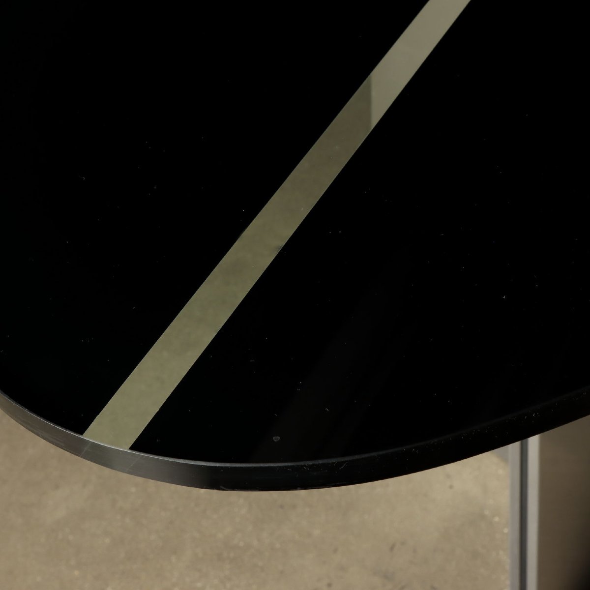 Table Arrmet 'Ufo' Vintage Design Luigi Saccardo Acier Cristal-photo-4