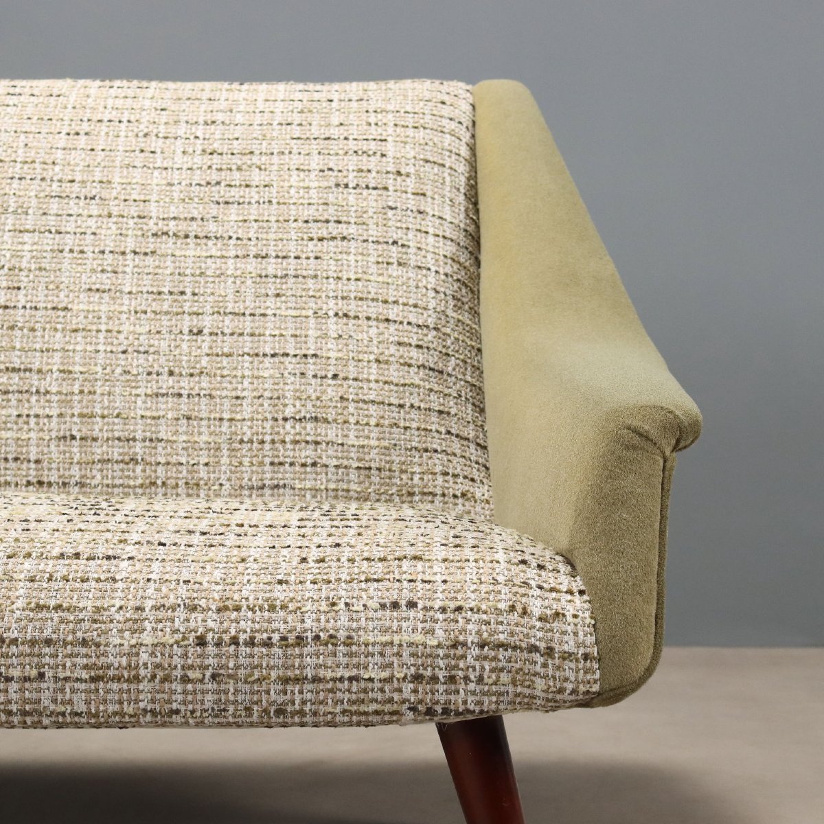 Small Vintage Sofa Fabric Foam Design Italy 1950s-1960s-photo-4