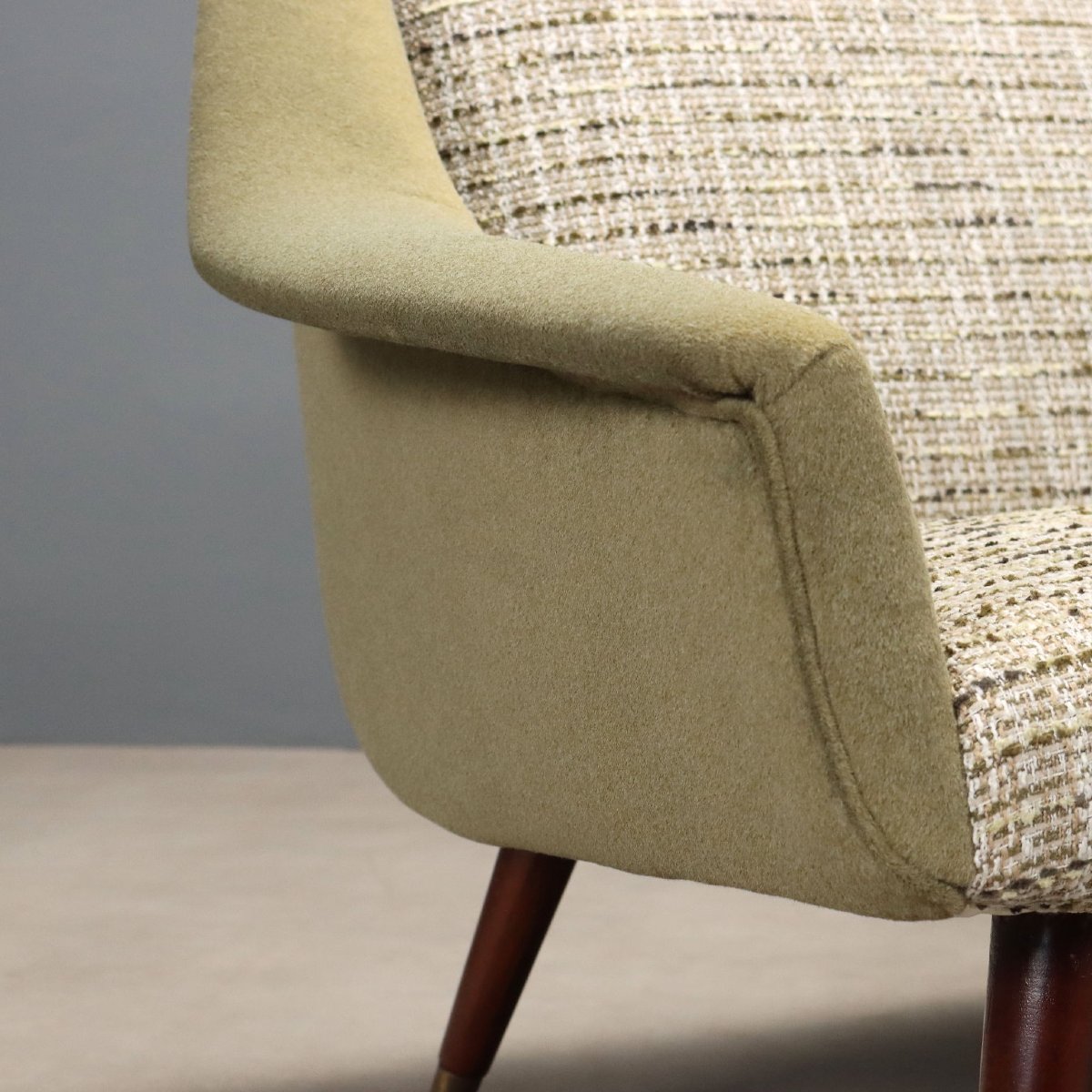 Small Vintage Sofa Fabric Foam Design Italy 1950s-1960s-photo-1