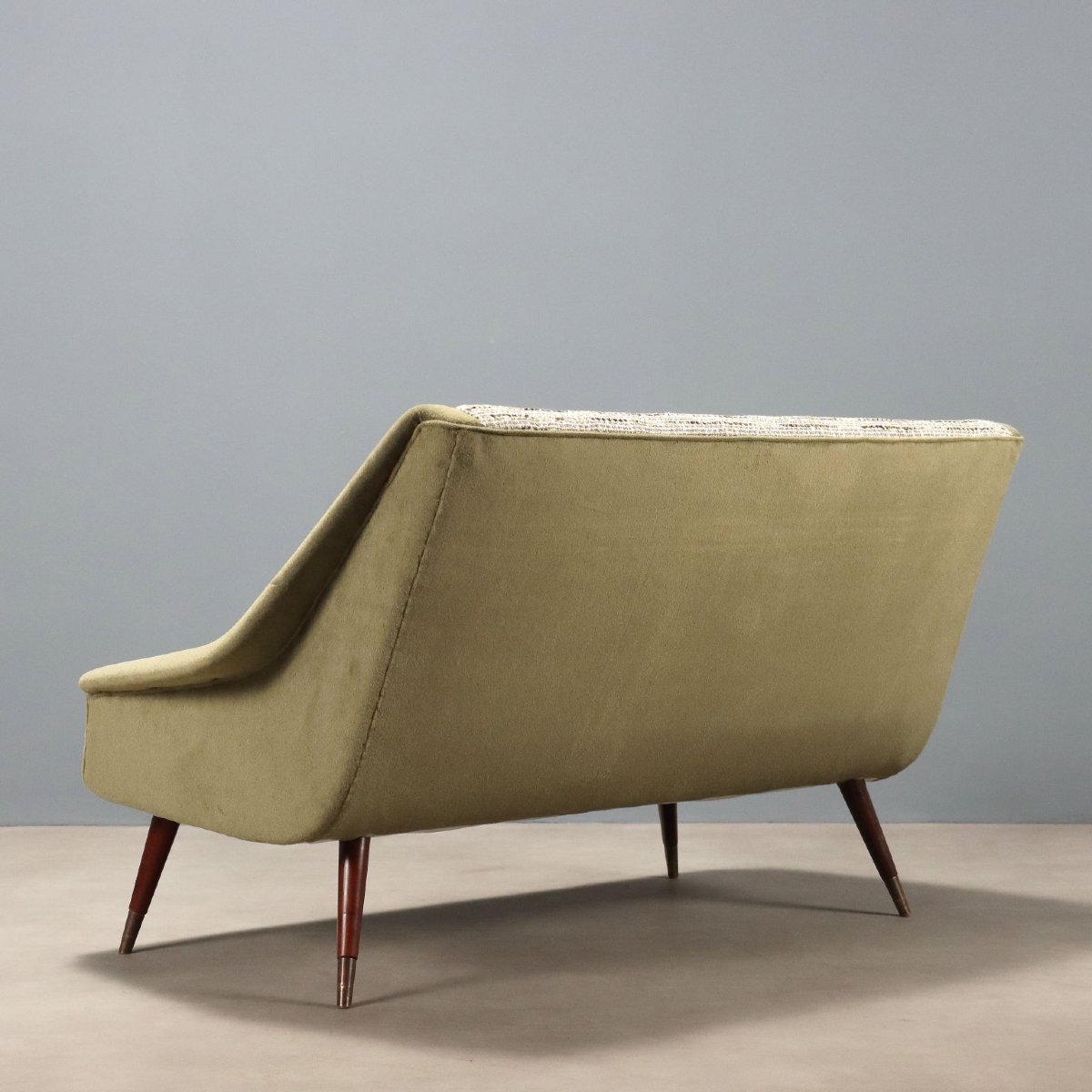 Small Vintage Sofa Fabric Foam Design Italy 1950s-1960s-photo-4