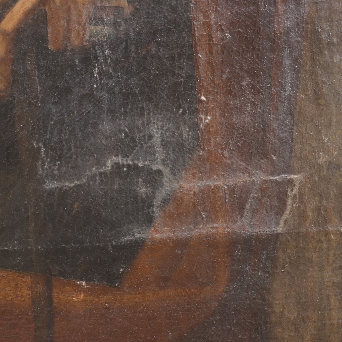 Tableau Ancien Sujet Sacré Huile sur Toile Italie XVII Siècle-photo-5