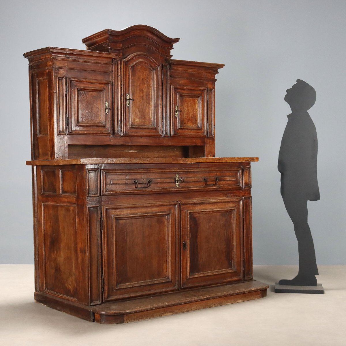 18th-century Baroque Double-cabinet Sideboard In Piedmont Walnut-photo-2