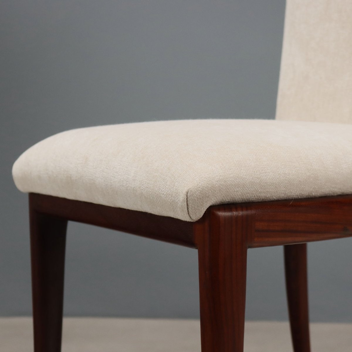 Chaises Vintage Acajou Tissu Design Italie Années 1950-photo-2