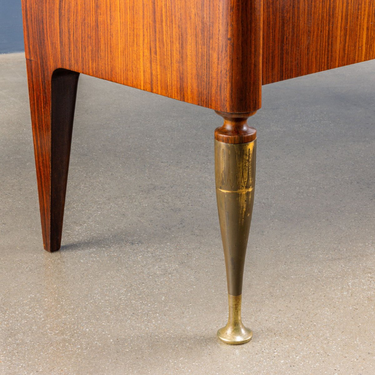 Meuble Abattant Vintage Bois Exotique Design Années 1950-photo-6