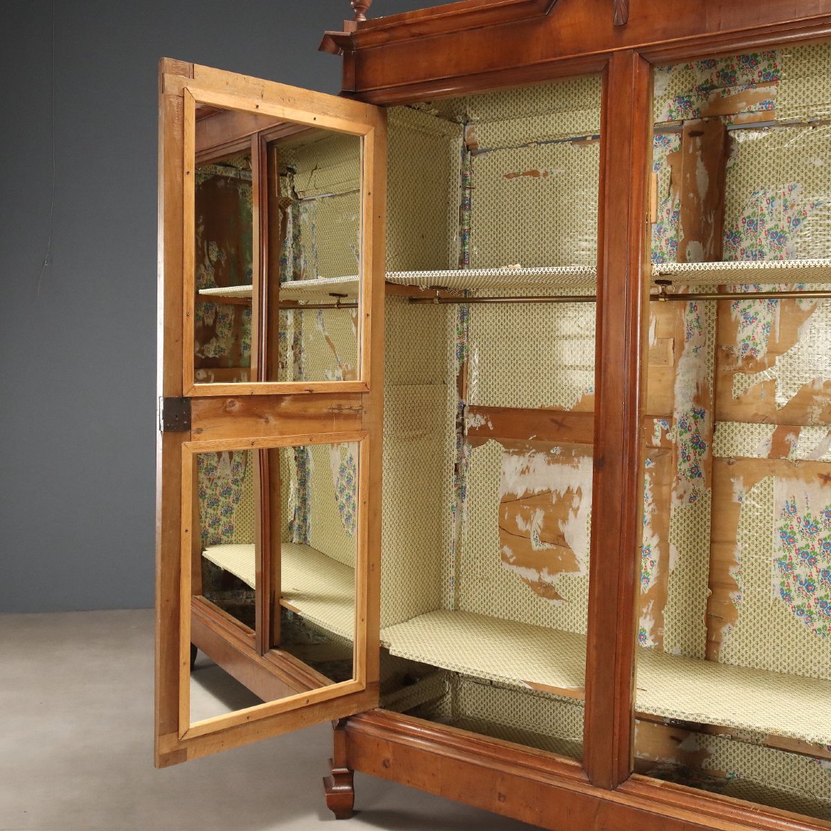 Umbertino Wardrobe In Italian Walnut, Late 19th Century-photo-6