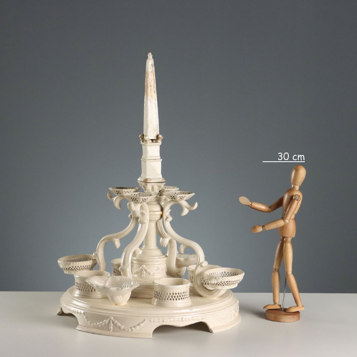 Plat De Ménage Centerpiece, Bassano Earthenware, Italy, Late 19th Century-photo-2