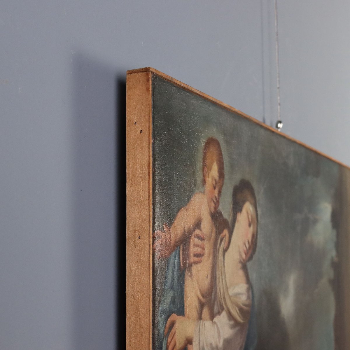 Tableau Ancien Sujét Sacré Huile sur Toile 1747-photo-6
