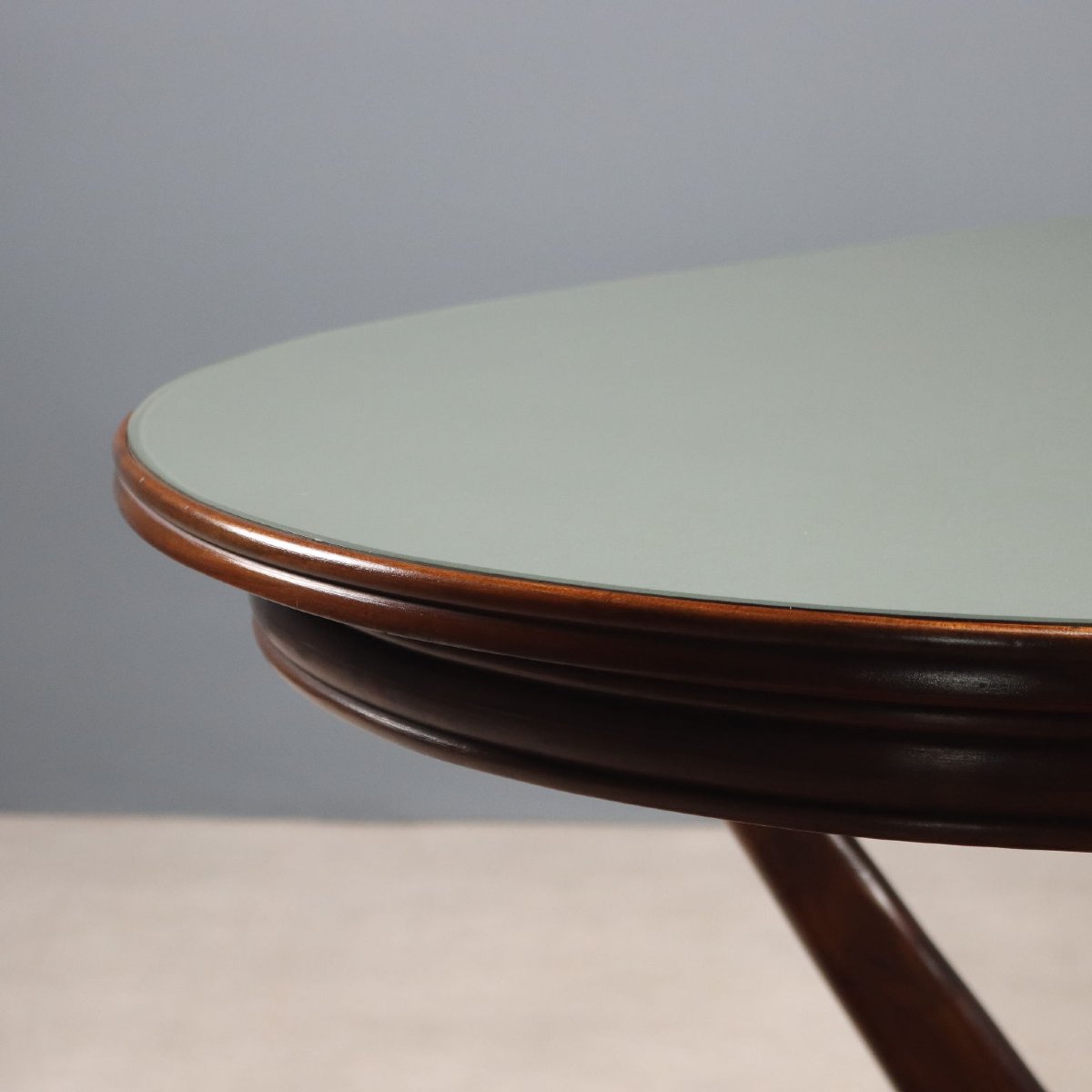 Vintage Table Painted Beech Glass Design Italy 1950s-photo-4