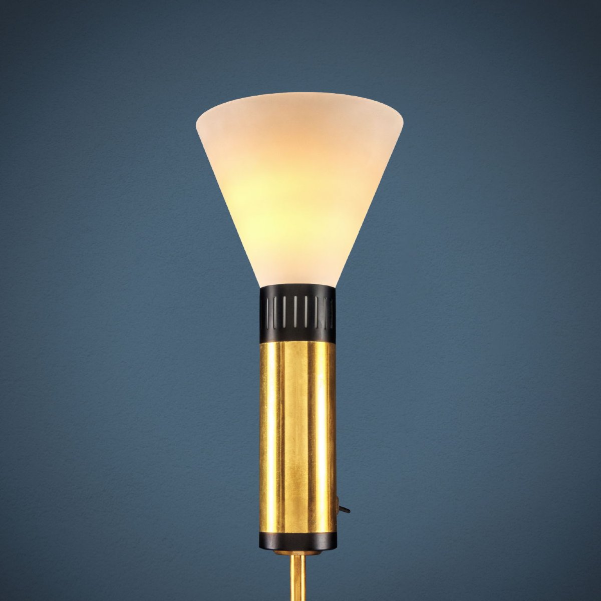 Stilnovo Vintage Floor Lamp Aluminium Brass Metal Italy 1960s-photo-4