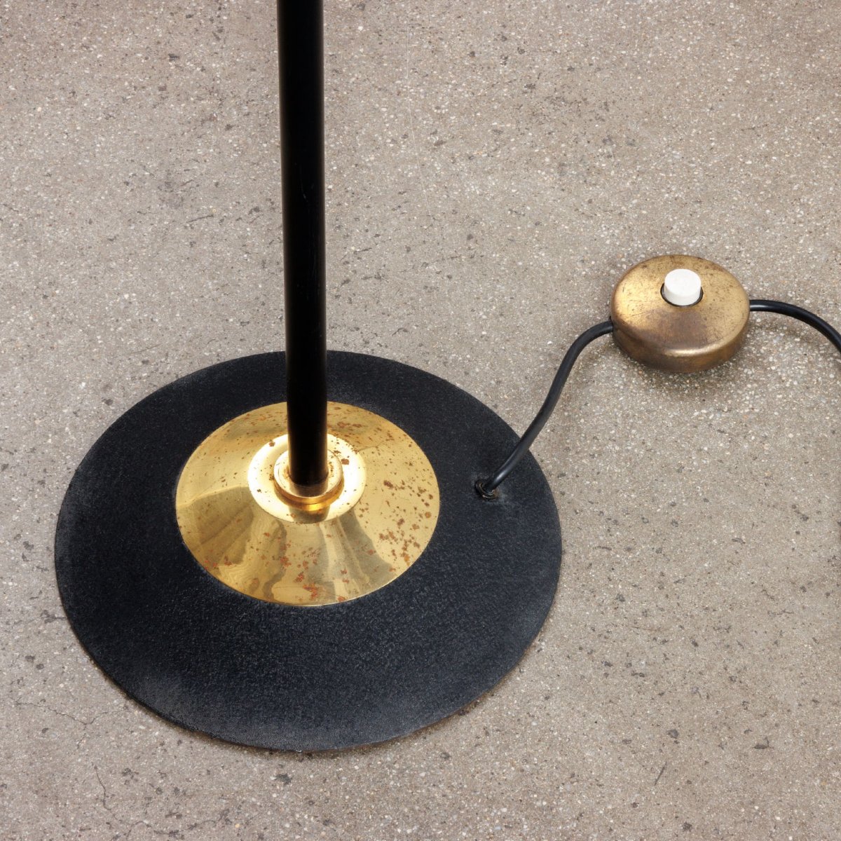Stilnovo Vintage Floor Lamp Aluminium Brass Metal Italy 1960s-photo-3