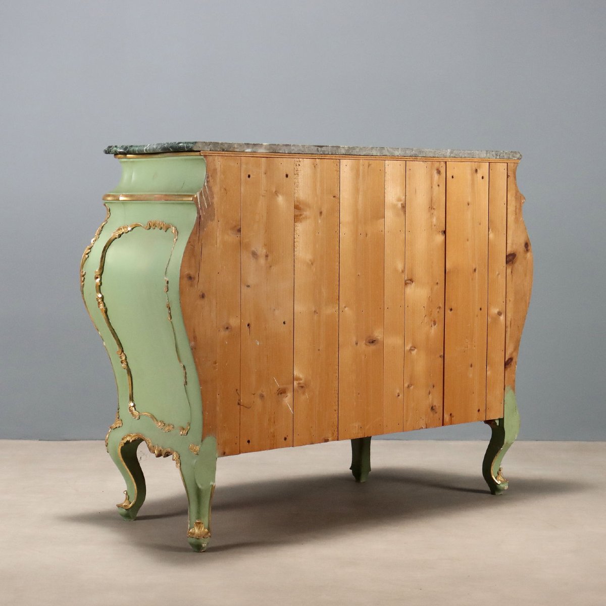 Early 20th-century Italian Baroque-style Chest Of Drawers, Lacquered And Gilded-photo-6