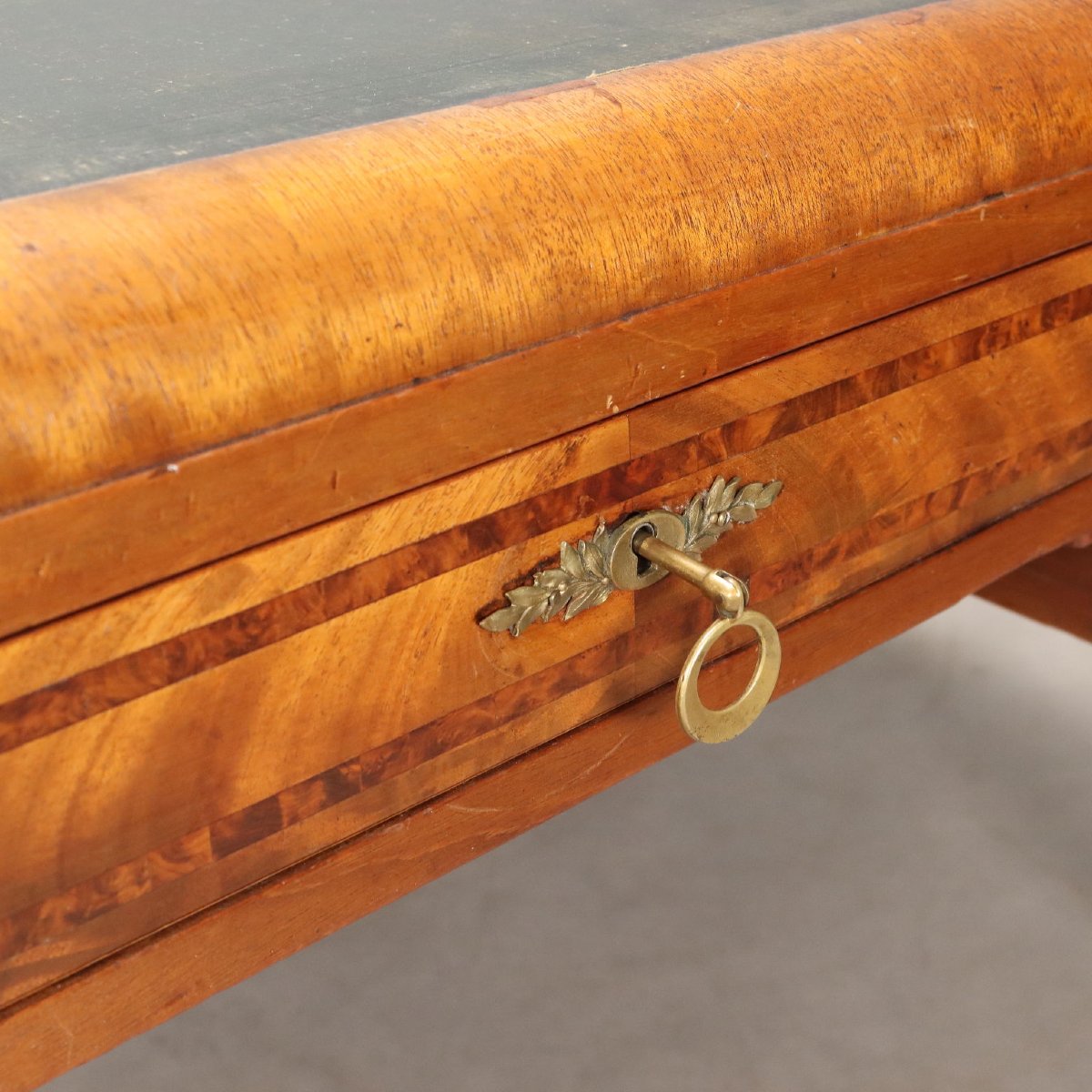 Mahogany Desk With Mahogany Burl Trim, Italy, First Half Of The 20th Century-photo-4