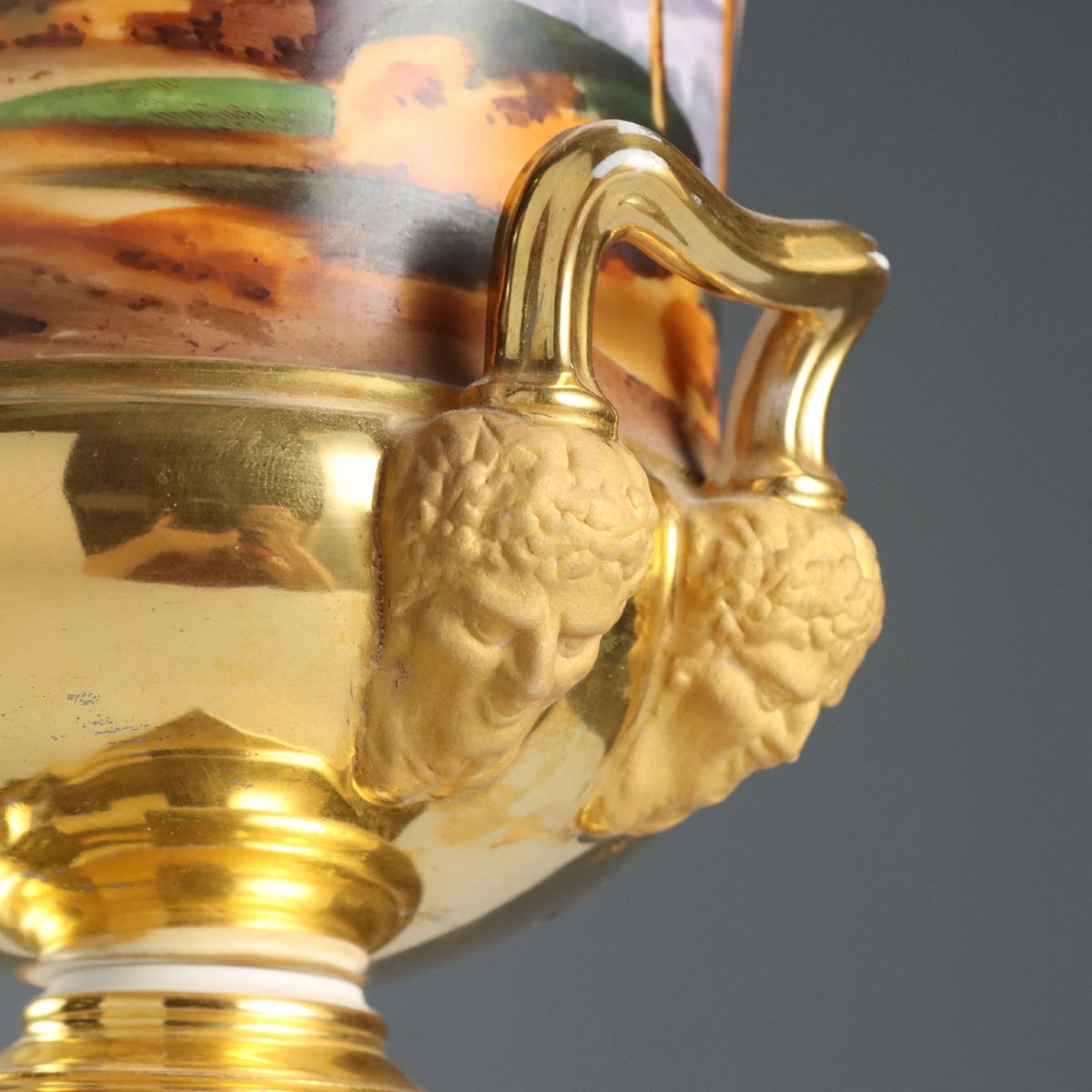 Vases Anciens Porcelaine Peinte Décorations France XIXe Siècle-photo-8