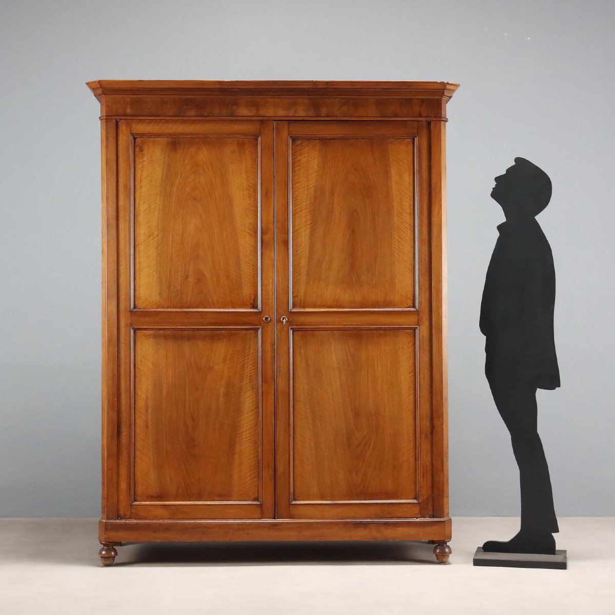 Armoire Ancienne Noyer 4 Étagères Tiroir Italie XIXe Siècle-photo-2