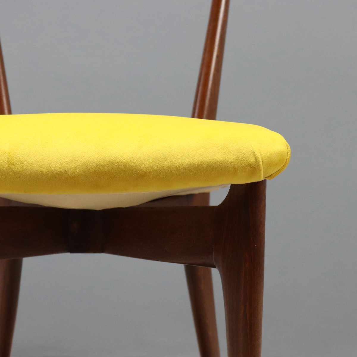 Chaises Vintage Hêtre Teinté Velours Design des Années 50-60-photo-4