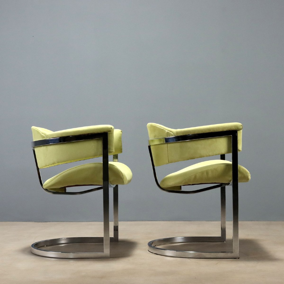 Vintage Saporiti Chairs Design Vittorio Introini Fabric 1970s-photo-3