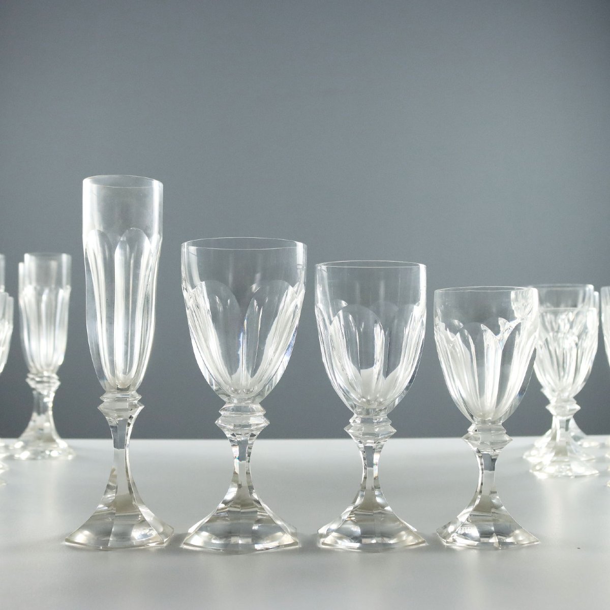Vintage Glasses Set Chambord Saint Louis France 1970s