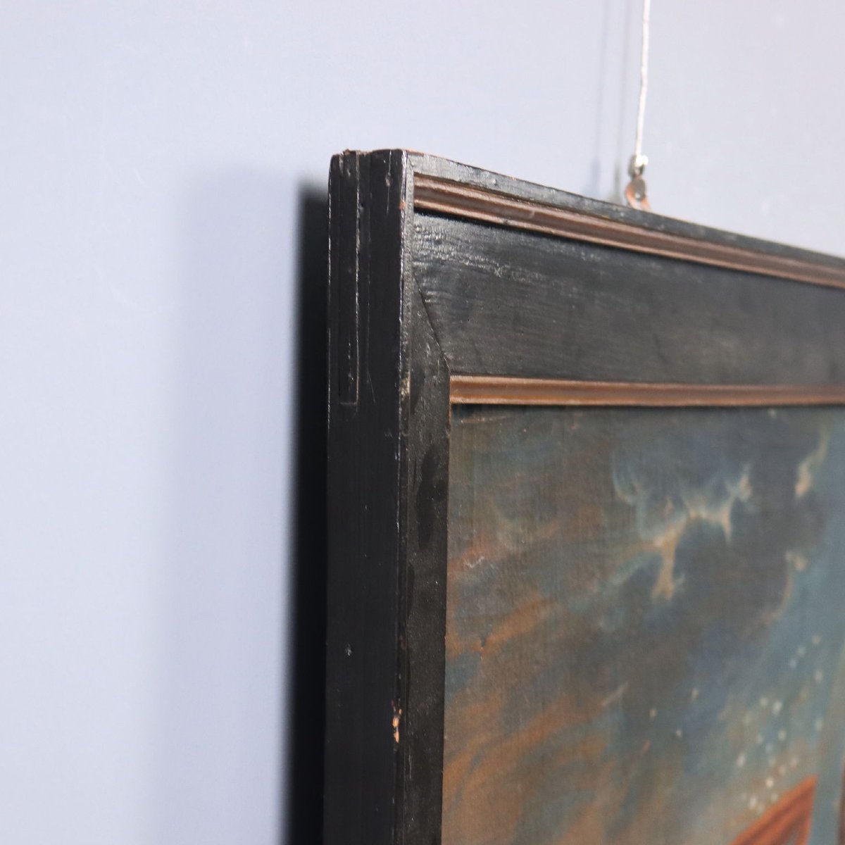 Tableau Ancien La Récolte de la Manne Huile sur Toile XVIIIe Siècle-photo-7