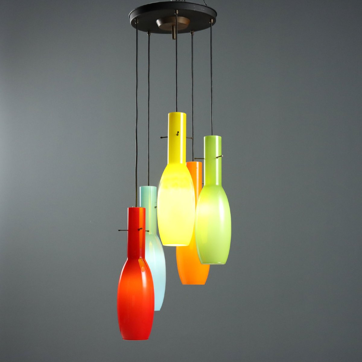Lampe à Suspension Verres Colorés Design Italie Années 1960