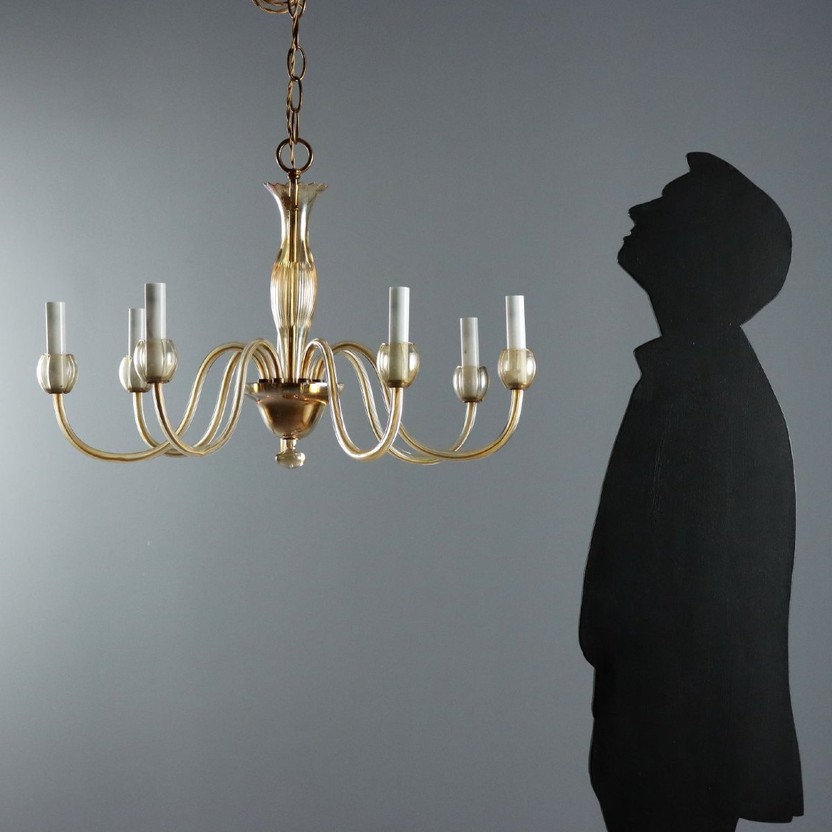 Early 20th-century Venetian Murano Blown Glass Chandelier-photo-3