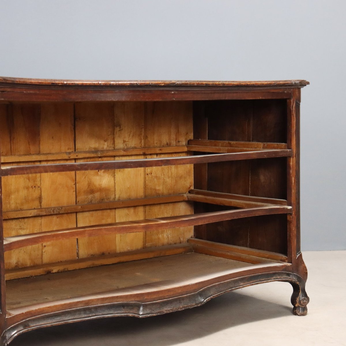 Commode Baroque Ancienne Noyer Gravé France XVIIIe Siècle-photo-4
