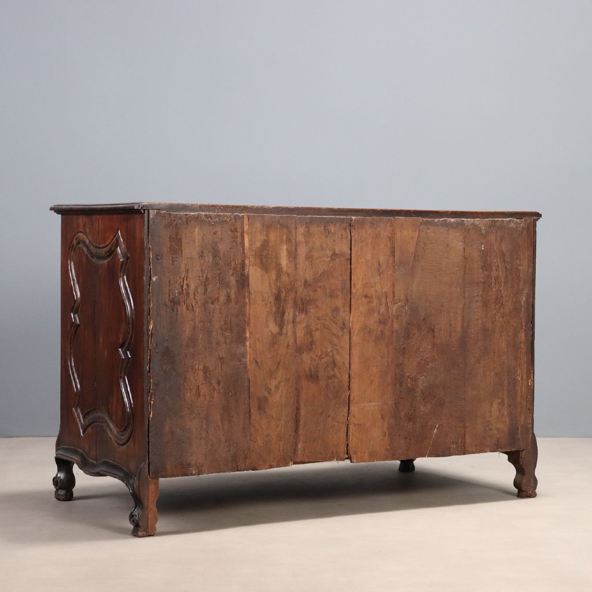 Commode Baroque Ancienne Noyer Gravé France XVIIIe Siècle-photo-6
