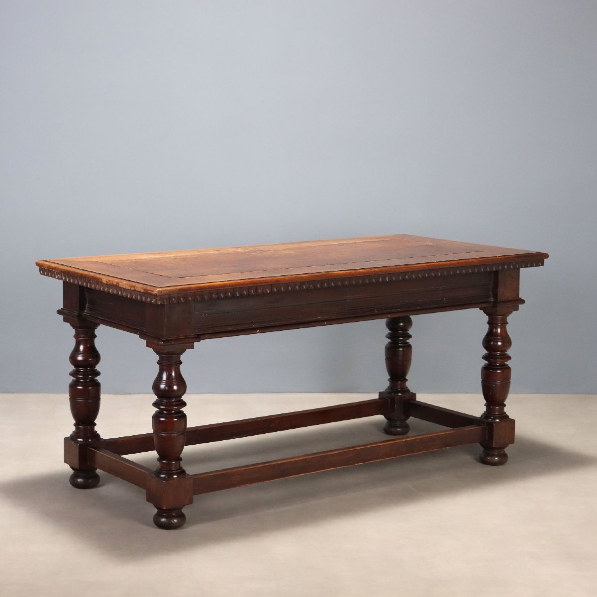 Walnut Table With Turned Legs, Italy, Late 19th Century