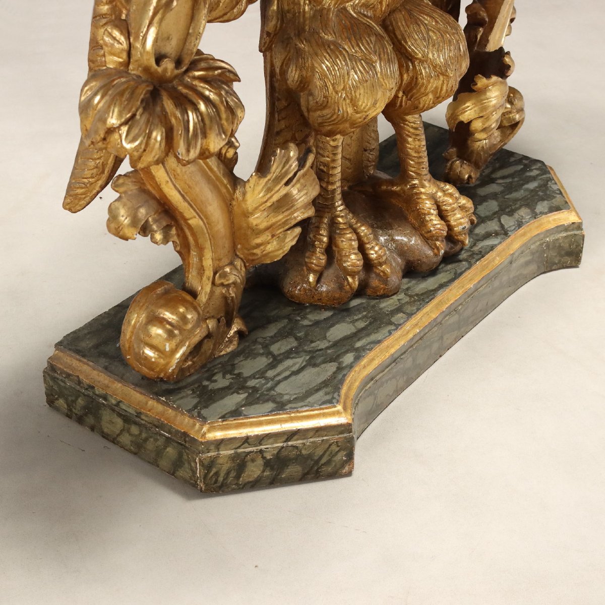 Baroque Console Table In Carved And Gilded Wood, Genoa, First Quarter Of The 18th Century-photo-6