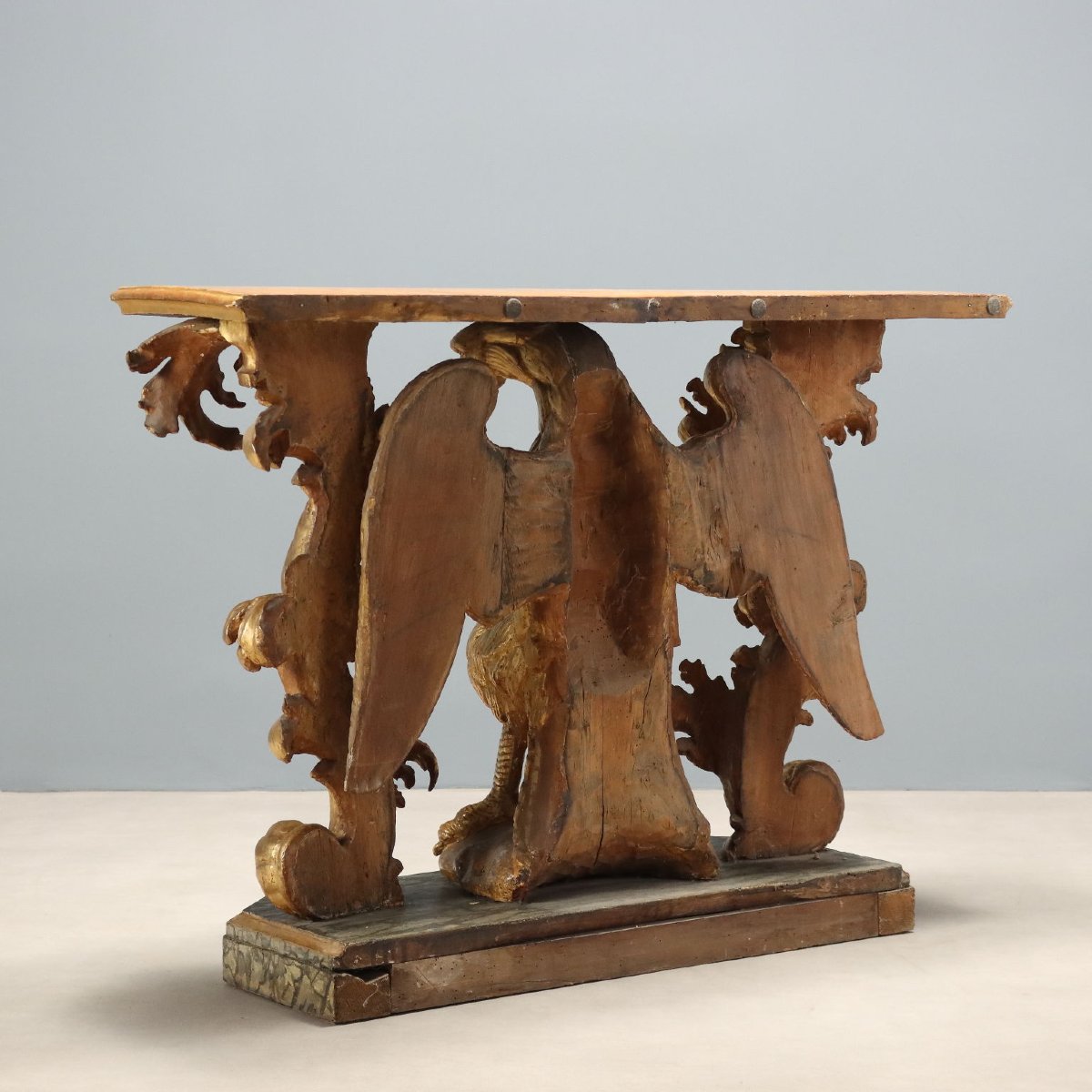 Baroque Console Table In Carved And Gilded Wood, Genoa, First Quarter Of The 18th Century-photo-7